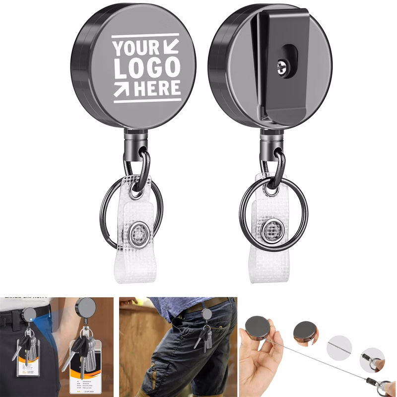 Metal Retractable Badge Reel Clips Holder