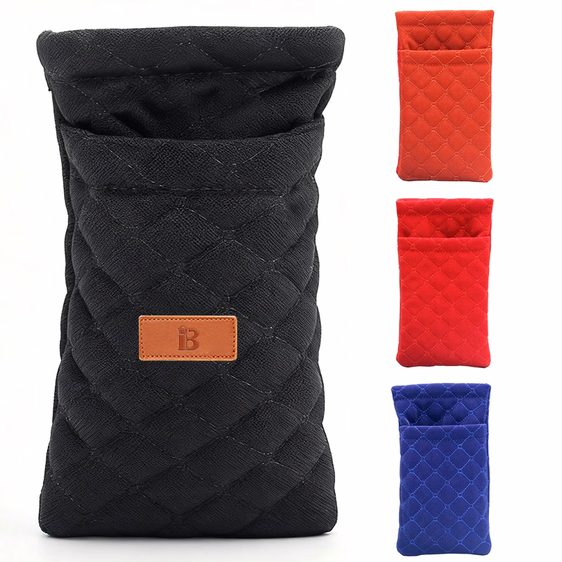 Portable Double-Sided Fabric Glasses Pouch
