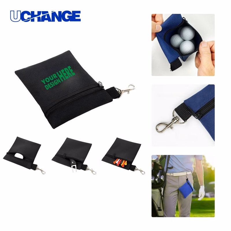 Portable Golf Nylon Ball Bag with Waist Clip
