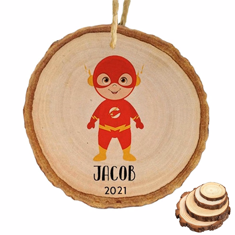 4" Ultra Vivid Wood Sliced Ornament