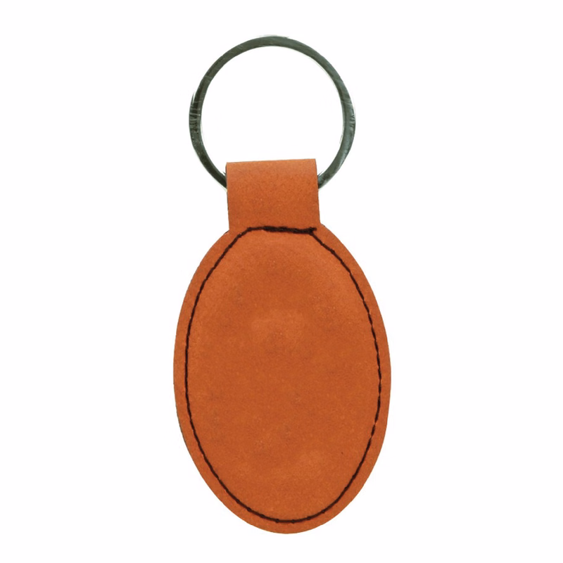 Rawhide Leatherette Oval Keychain