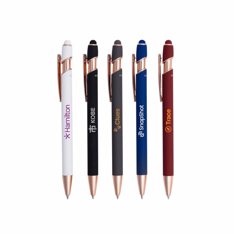 Lexi Stylus Satin Soft Touch Gel Click Pen - Rose Gold (Recycled Aluminum)