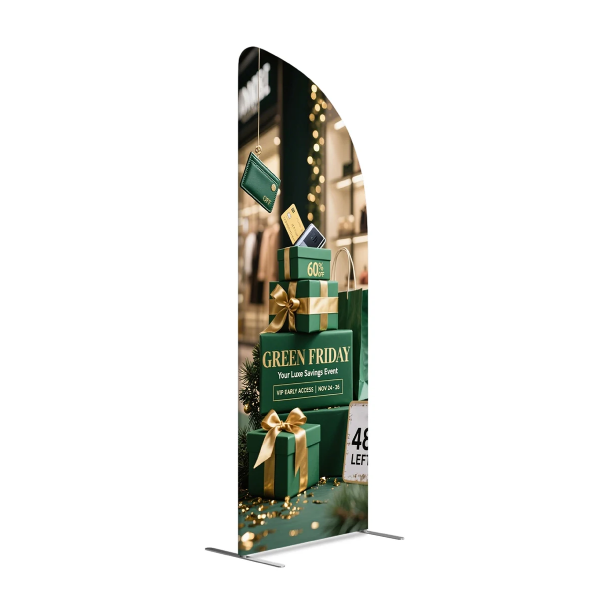 Magnetic Slope Fabric Banner Stand 2 Hardware 3x8ft 1
