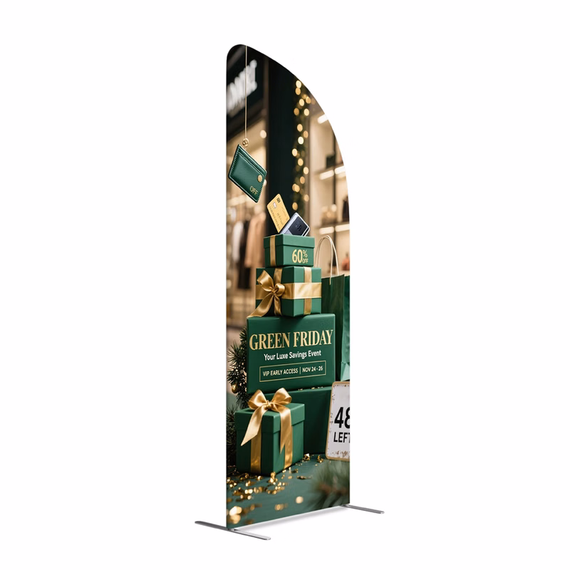 Magnetic Slope Fabric Banner Stand 2 Hardware 3x8ft