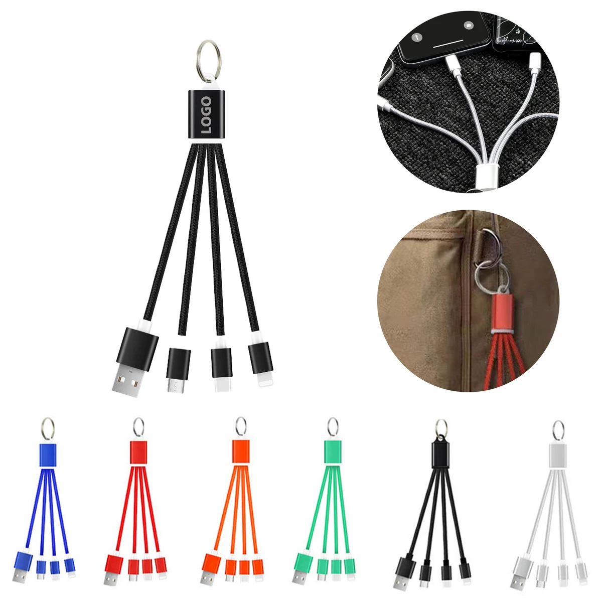 MOQ 20 Multi USB Charging Keychain 1