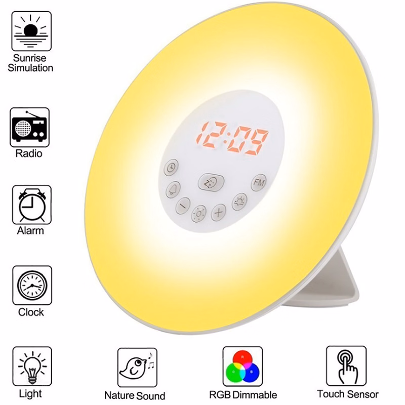 Sunrise Wake Up Clock FM Radio With Light