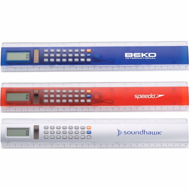 12" Ruler w/Solar Calculator
