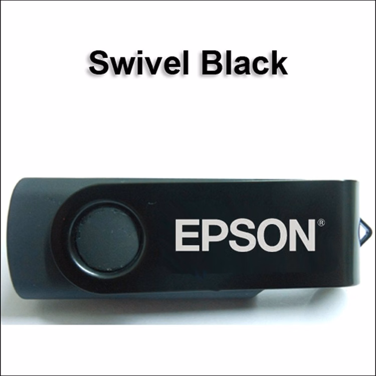 Swivel Black Flash Drive / USB - 256 MB Memory