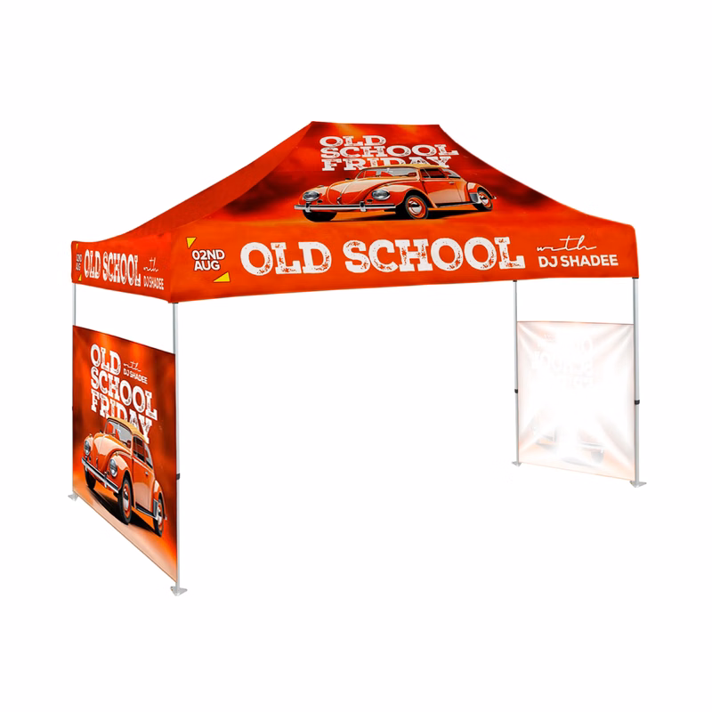 10'x15' Tent Canopy w frame, 2 side half wall