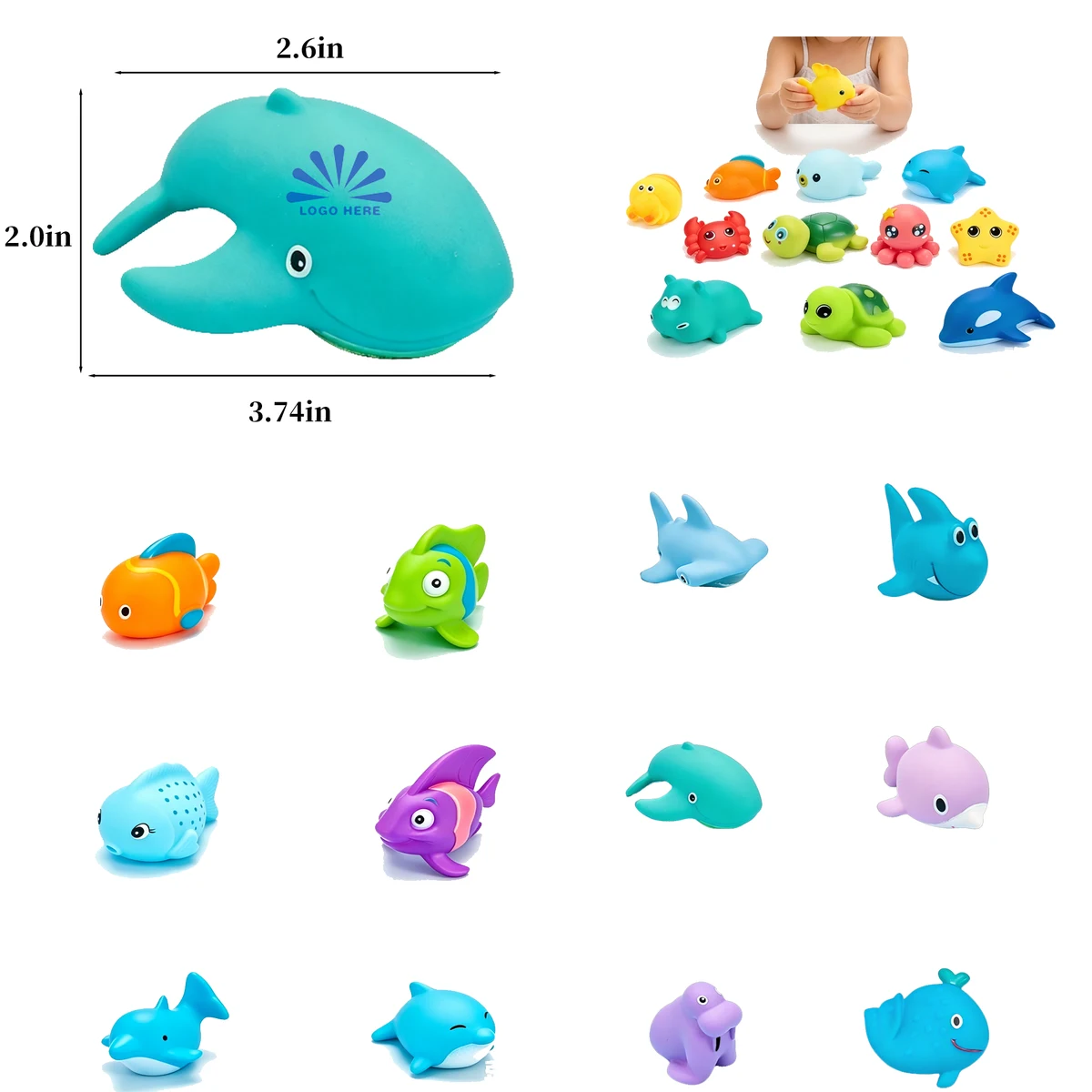 Soft Silicone Animal Bath Toys For Kids 1