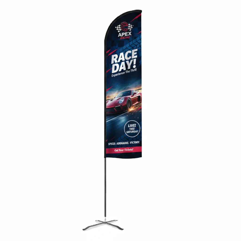 Flex Banner™ LX Feather Flag, Double-Sided 17' Outdoor Banner 1