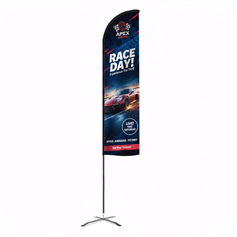 Flex Banner™ LX Feather Flag, Double-Sided 17' Outdoor Banner
