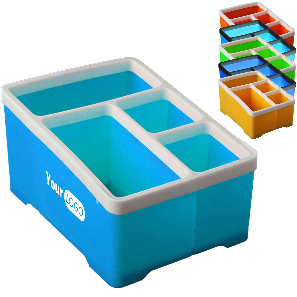 Polypropylene Durable 4-Grid Stationery Storage Box 1