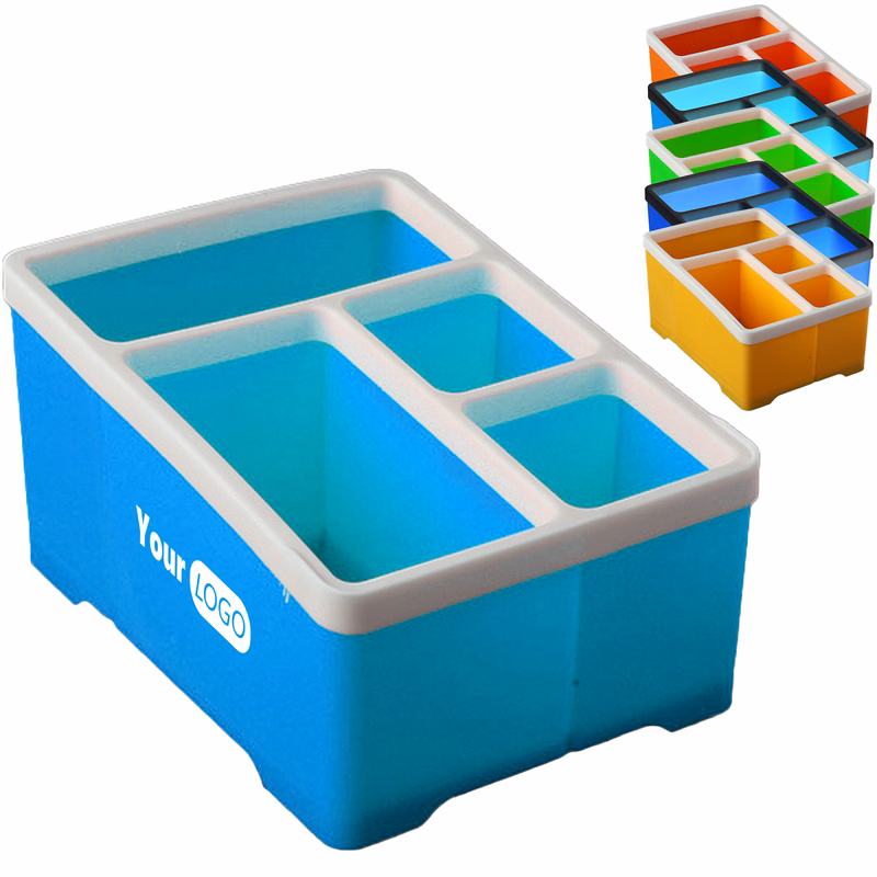 Polypropylene Durable 4-Grid Stationery Storage Box