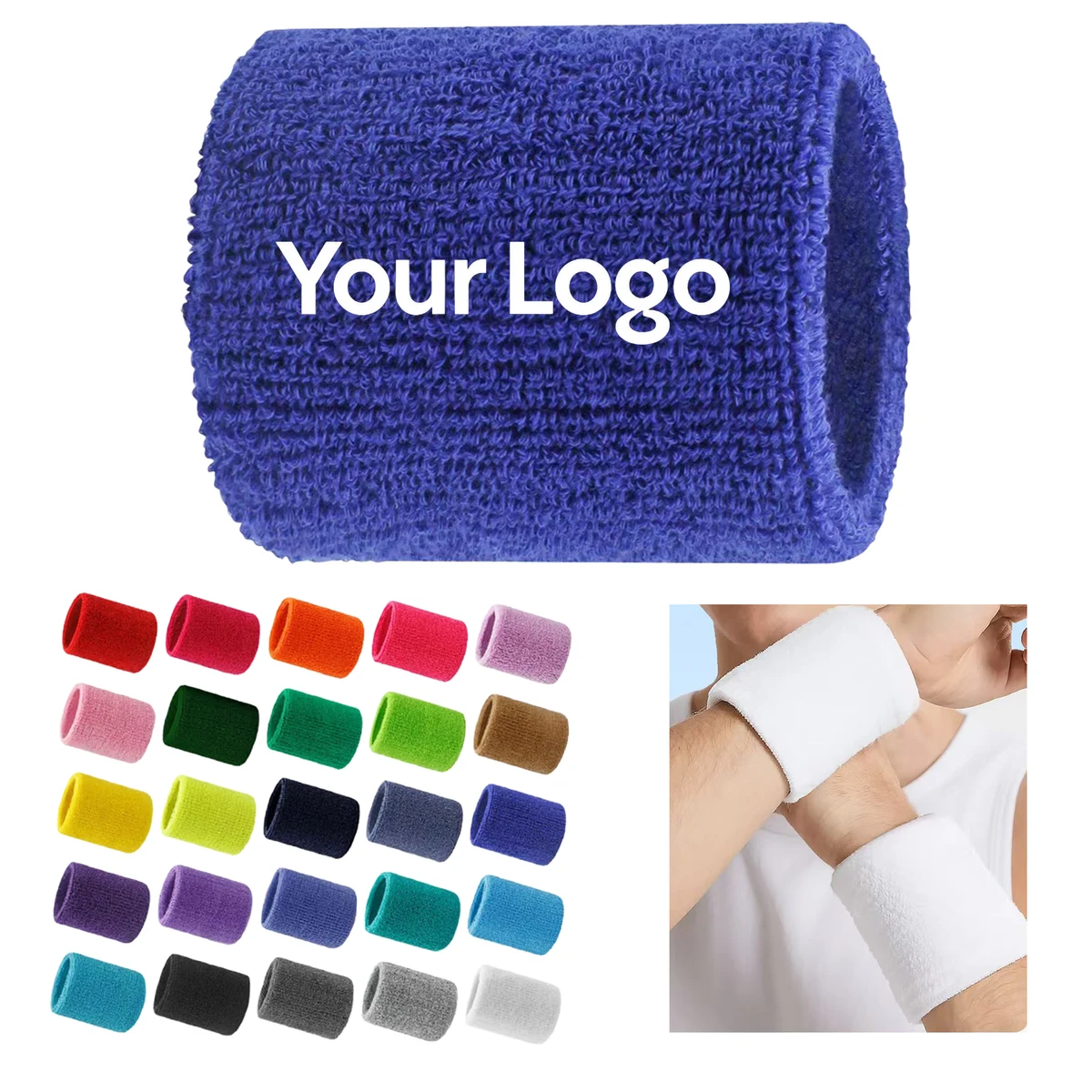Cotton Terry Sweatband Wristbands for Sports Running Gym 1