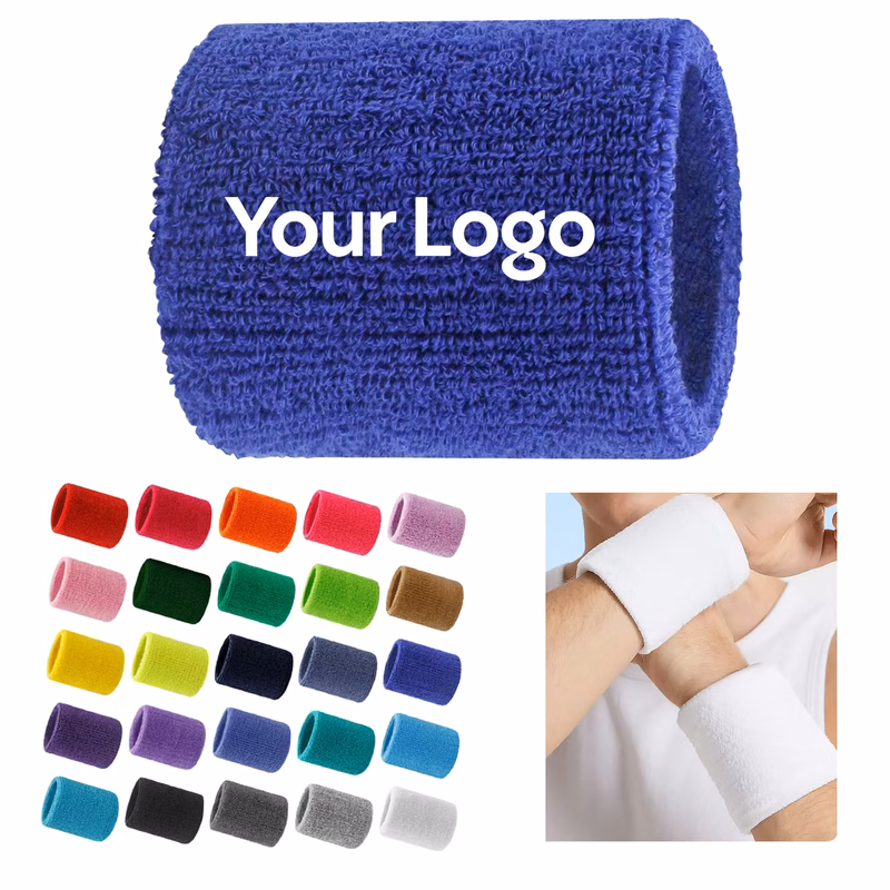Cotton Terry Sweatband Wristbands for Sports Running Gym