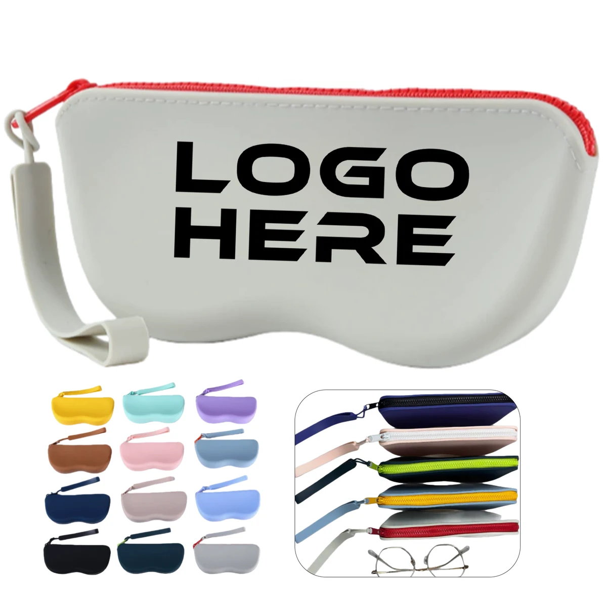 Silicone Sunglasses Pouch with Zipper Glasses Organizer 1