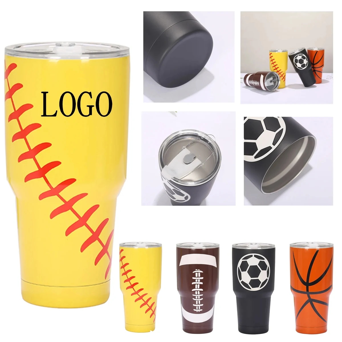 Sports 30oz Stainless Steel Double-Wall Vacuum Flask 1