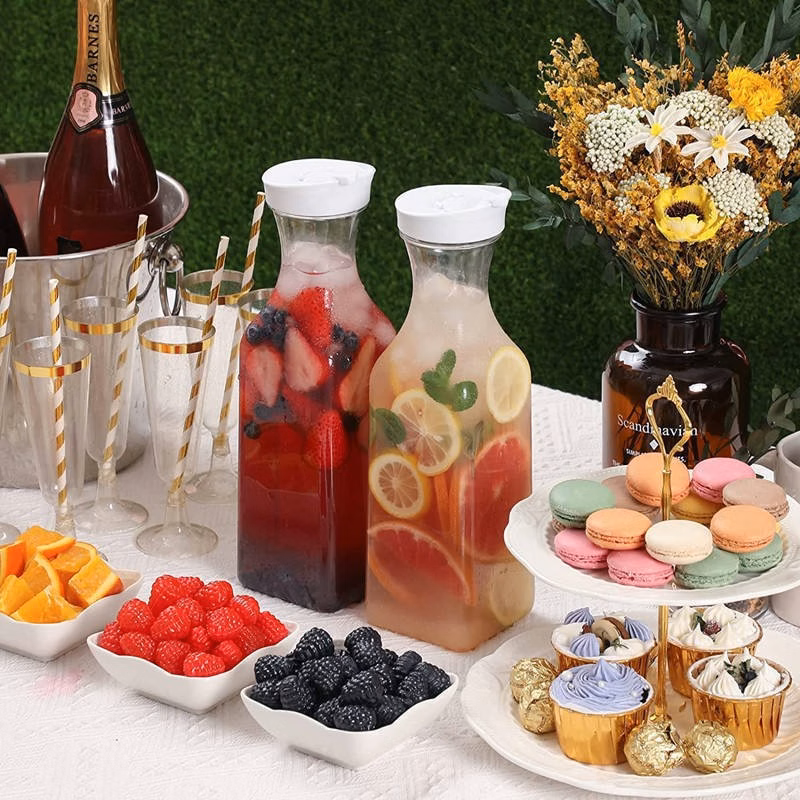 50OZ square transparent plastic juice pot