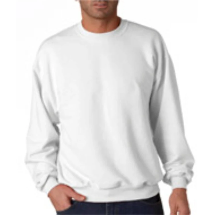 Embroidered Jerzees Adult Long Sleeve White Crew neck Sweatshirt, custom hoodie or sweatshirt with logo imprint 1