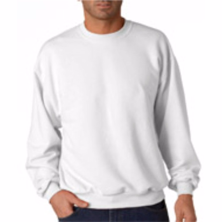 Embroidered Jerzees Adult Long Sleeve White Crew neck Sweatshirt