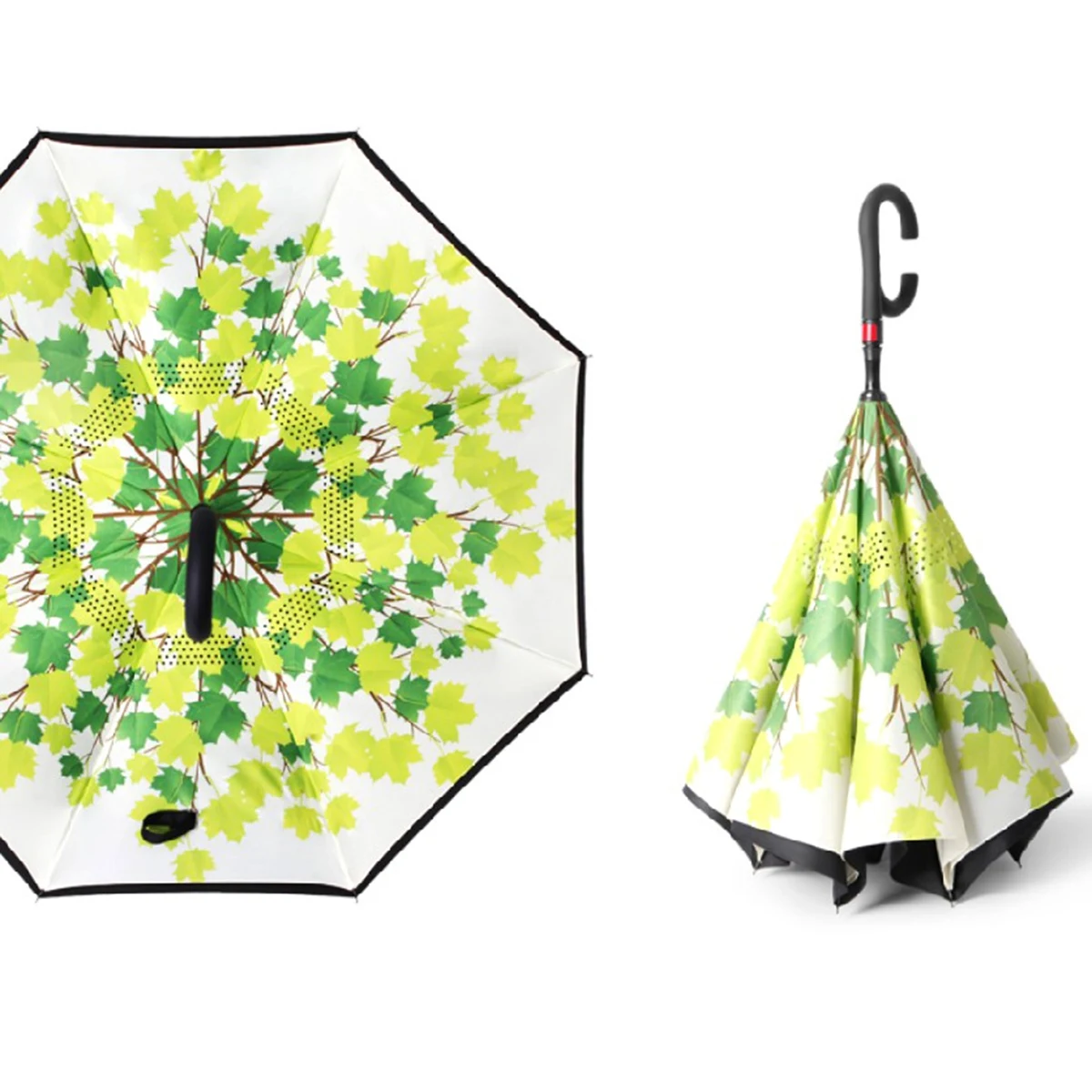 Full Color Inverted Reverse Umbrella with C-Shaped Handle 1