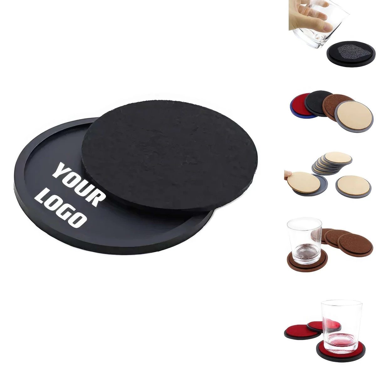 Customizable Silicone Coasters With Absorbent Felt Pad 1