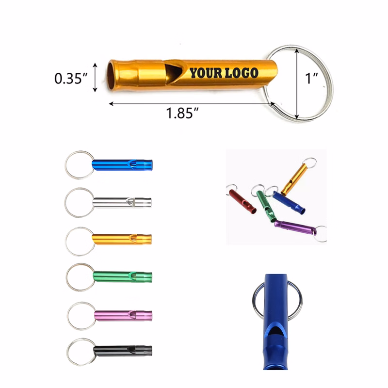 Durable Outdoor Aluminum Whistle Key Chain for Emergency Use