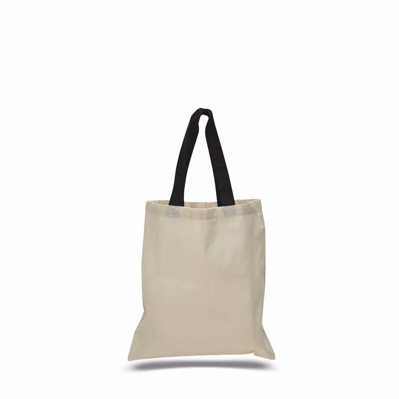 Economical Cotton Tote Bag with Colored Handles