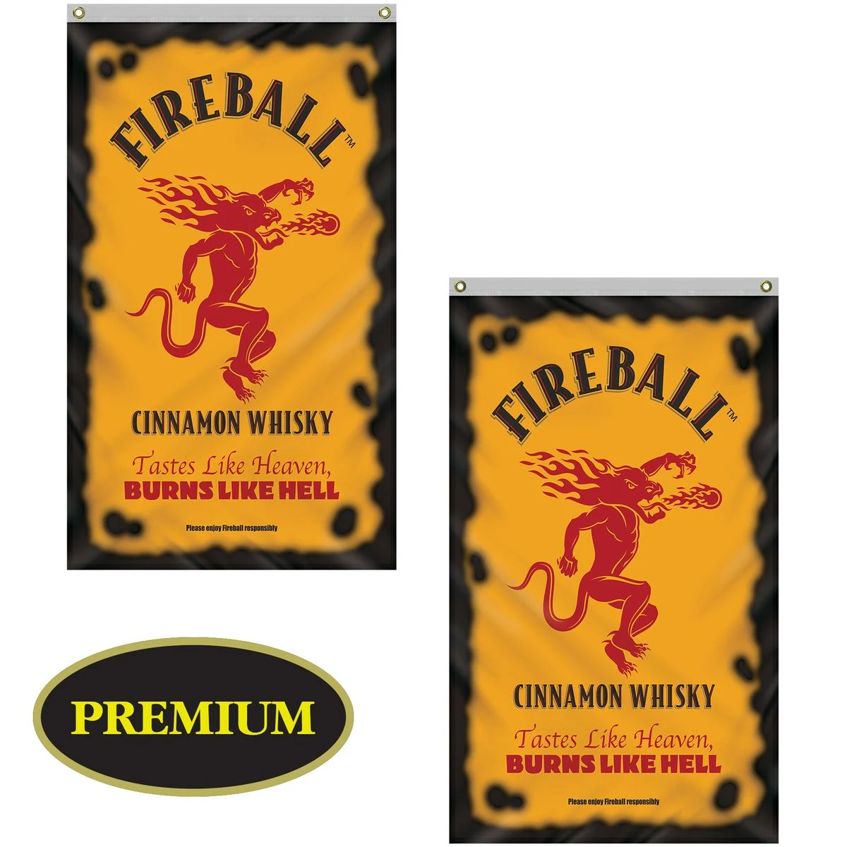 3' x 5' Double Sided Knitted Polyester Vertical Banners 1
