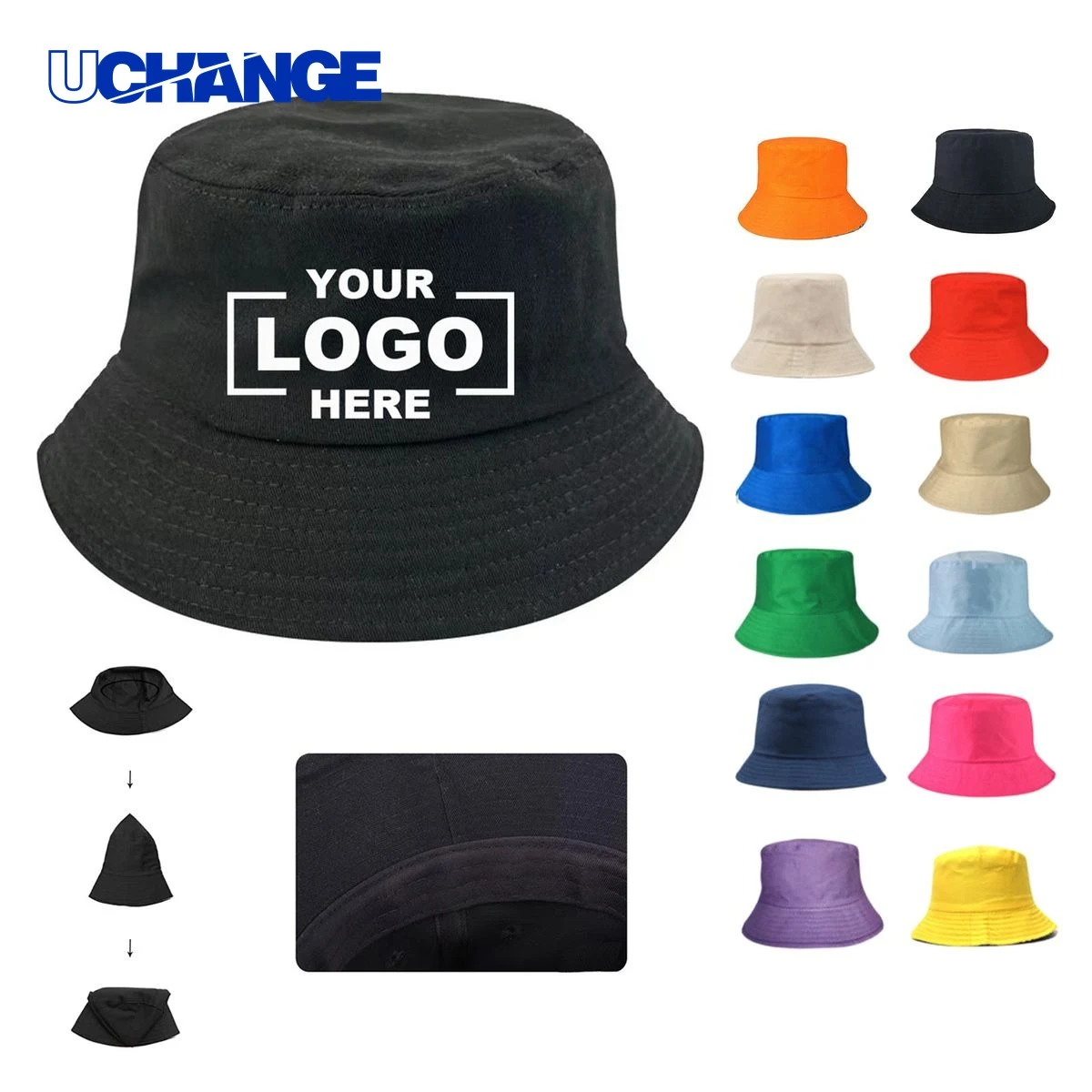 Cotton Solid Color Bucket Hat 1