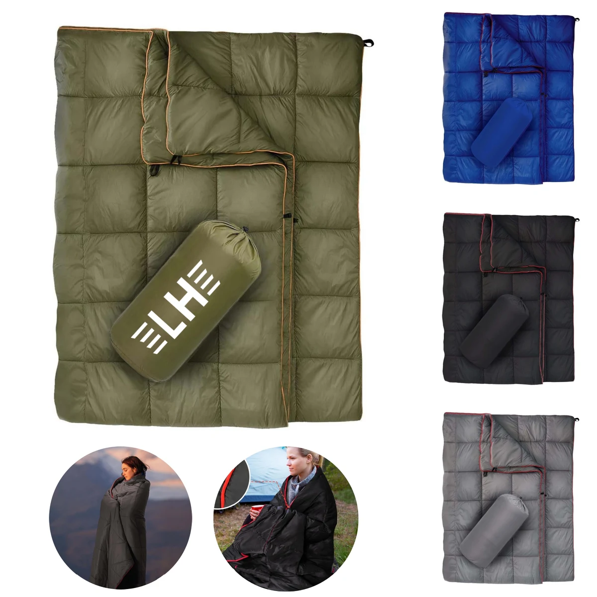 Puffy Waterproof Camping Wearable Packable Blanket 1