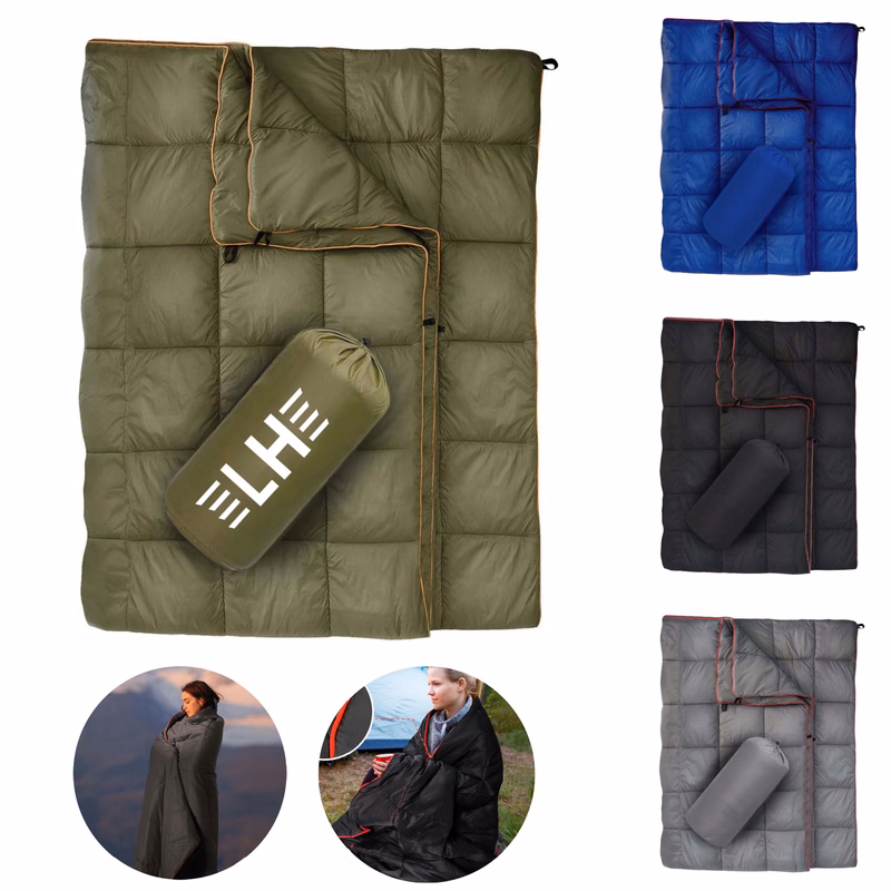 Puffy Waterproof Camping Wearable Packable Blanket