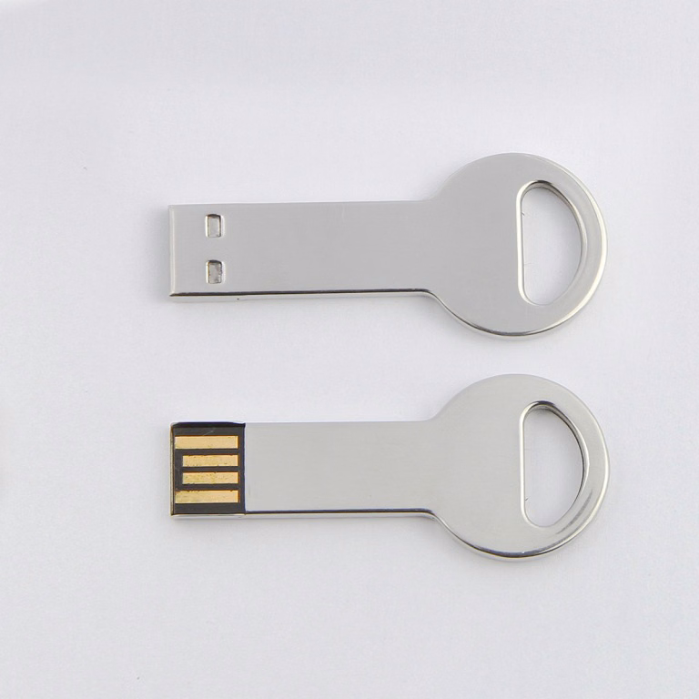 8 GB Silver Key Shaped USB 3.0 Flash Drive