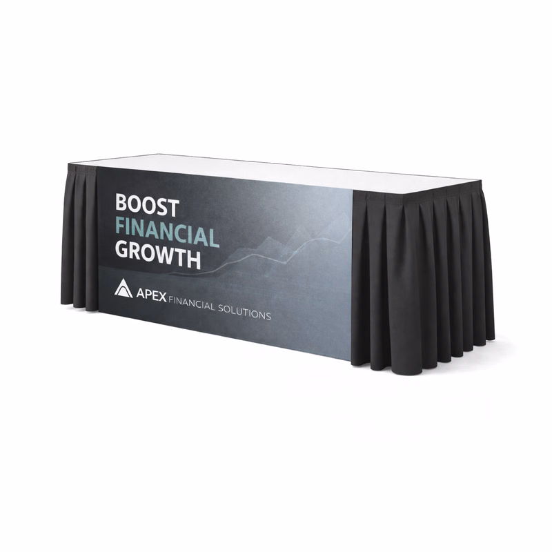 13' Box Pleat Table Skirt, Full Color Front Panel