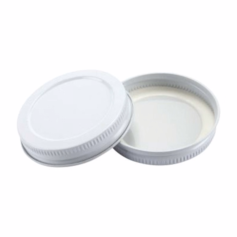 Plain White Lid for 8 oz. Mason Jar