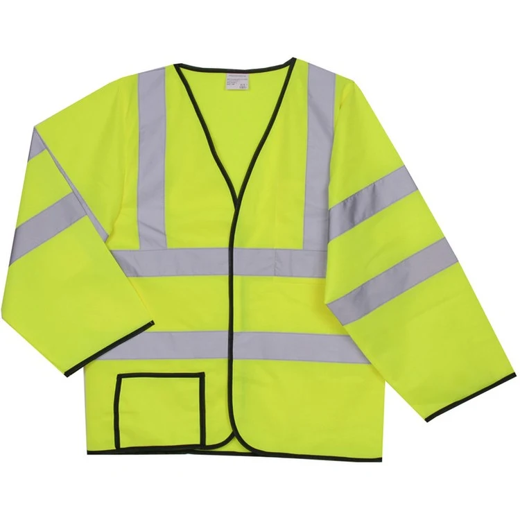 Polyester Yellow Solid Safety Long Sleeve Jersey SV195 1
