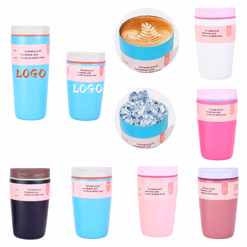 12OZ Portable Colorful Sliced Insulated Coffee Cup