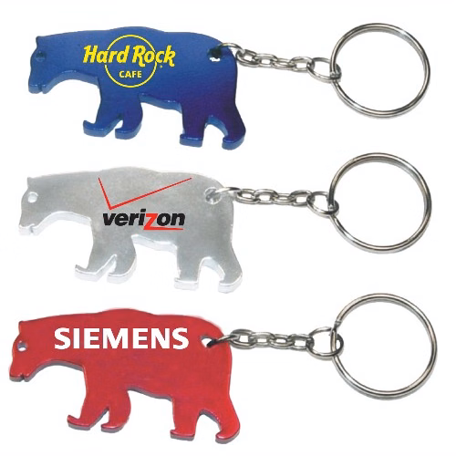 Bear shape bottle opener with key chain