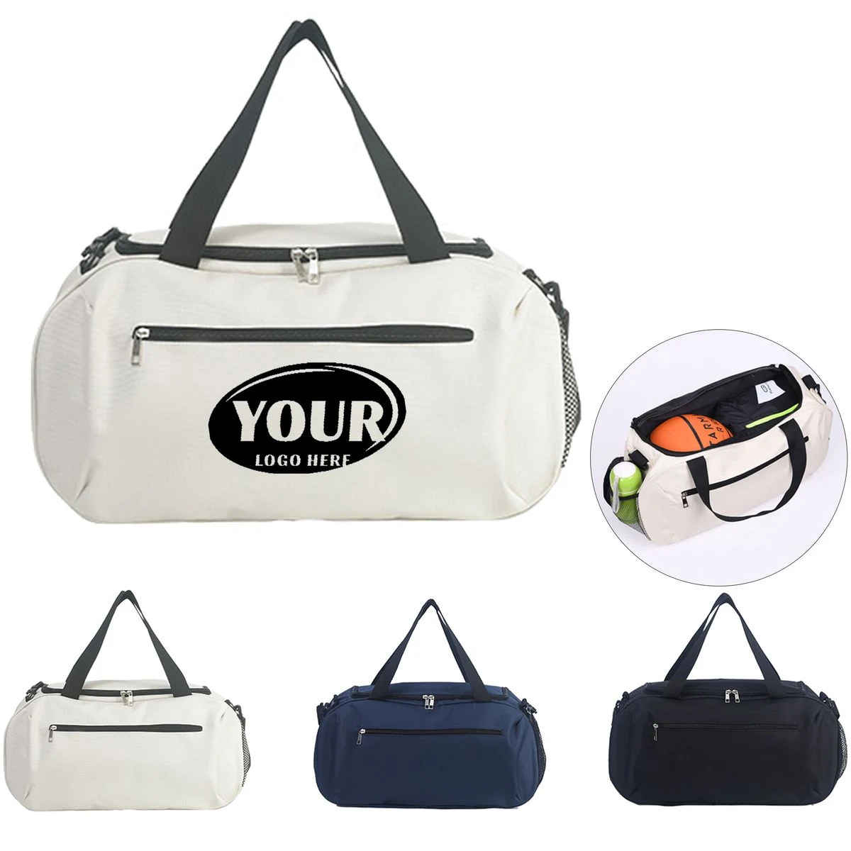 Sports Travel Duffel Bag With Ventilated Side Pocket 1