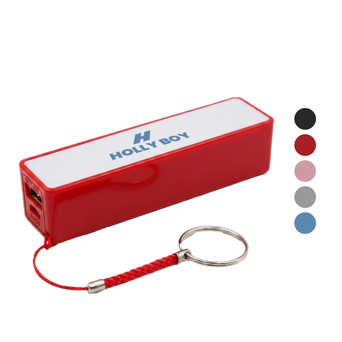 Plastic High Capacity USA Decorated 2200 mAh Power Bank With Keyring And Cable 1