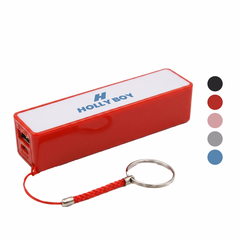 Plastic High Capacity USA Decorated 2200 mAh Power Bank With Keyring And Cable