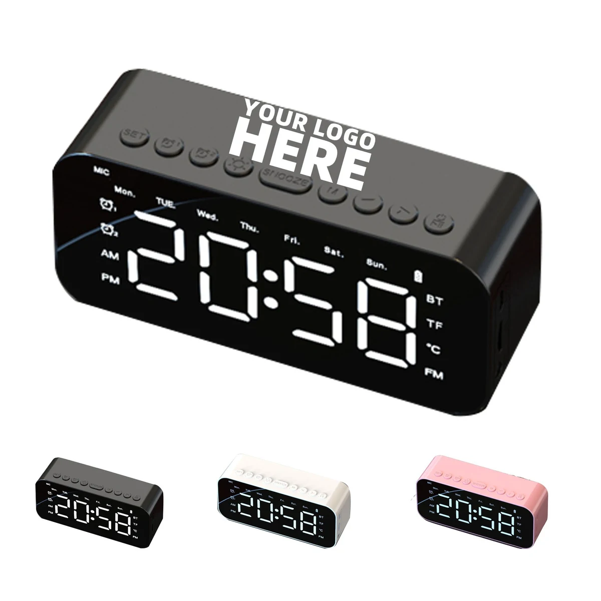 Digital Clock With Wireless Speaker 1