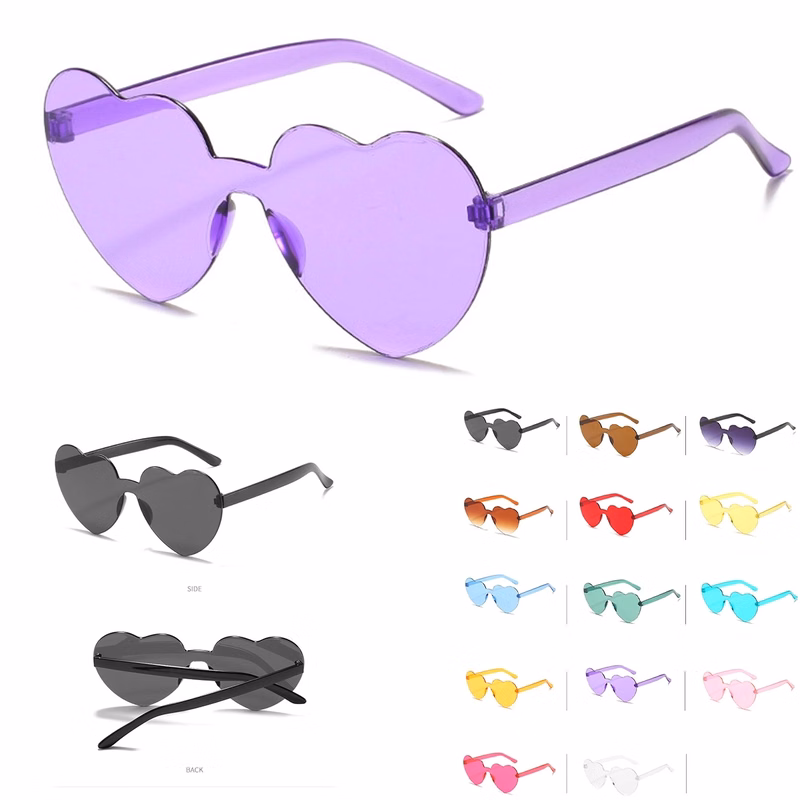 Heart Shape Sunglasses Rimless Transparent