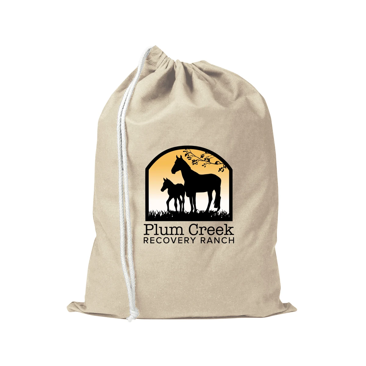 100% Natural Cotton Canvas Drawstring Shoe Tote Bag_R121NBS 1