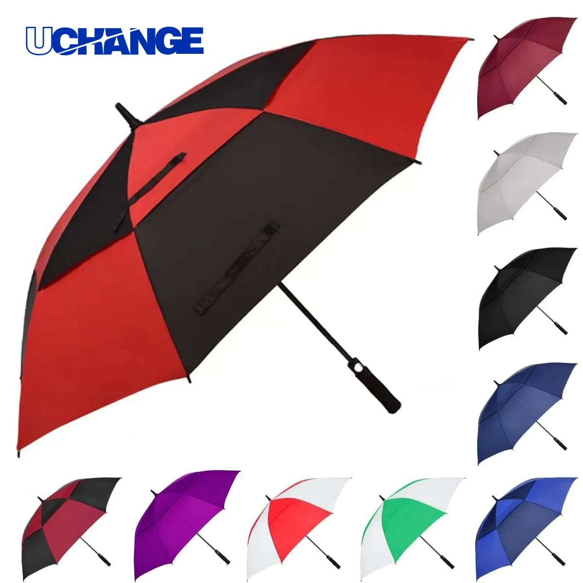 60 Inch Arc Windproof Vented Golf Umbrella 1
