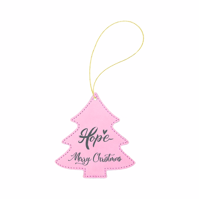 Pink Leatherette Tree Ornament