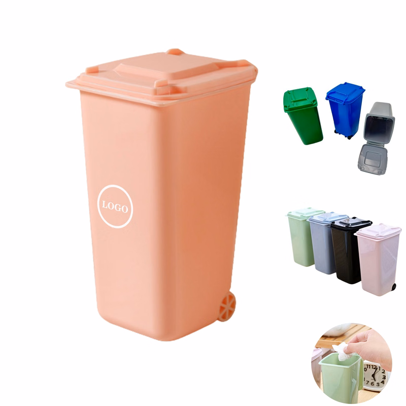 Customizable Mini Desktop Trash Can with Wheels