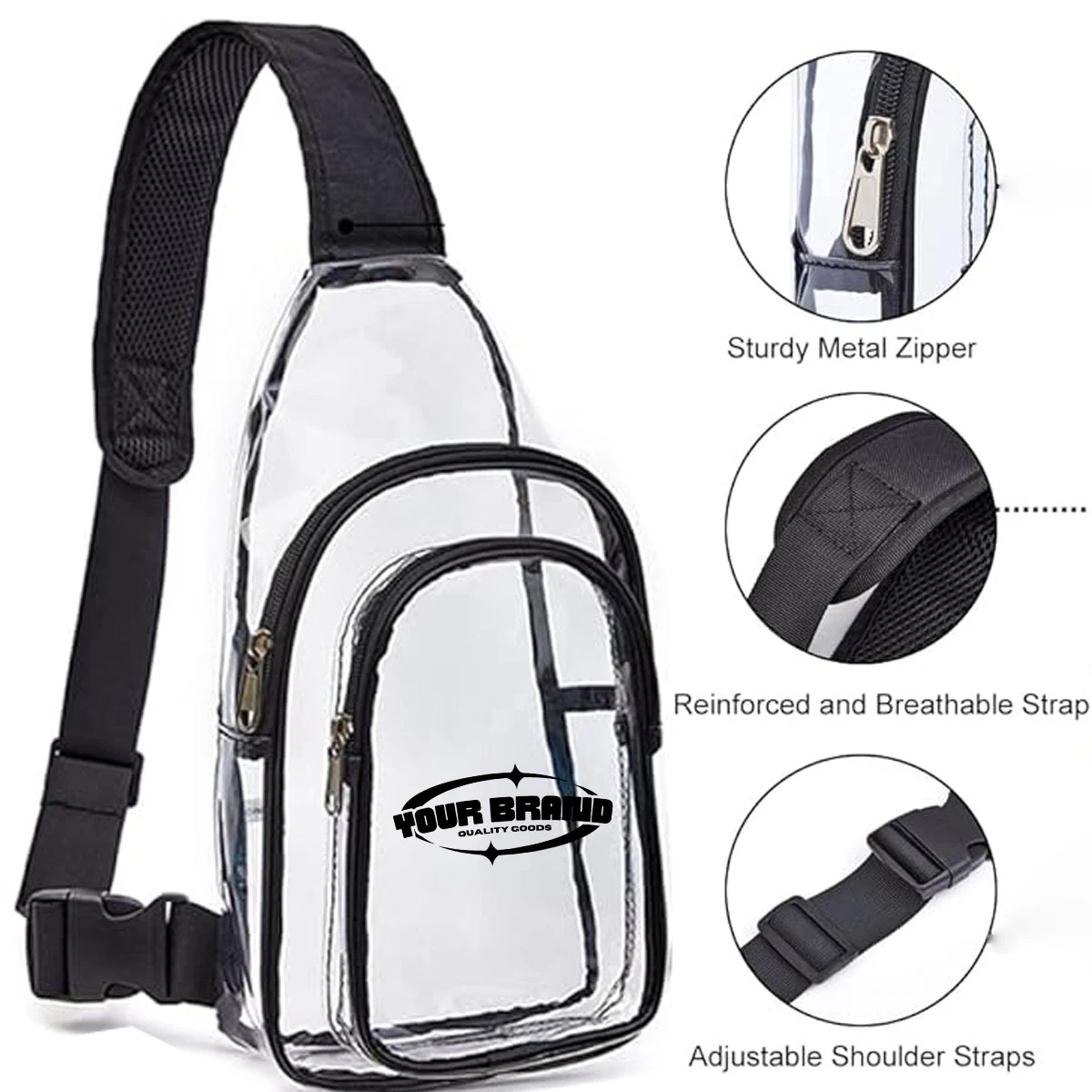 Clear PVC Bags Stadium Approved Shoulder Crossbody Backpacks 1