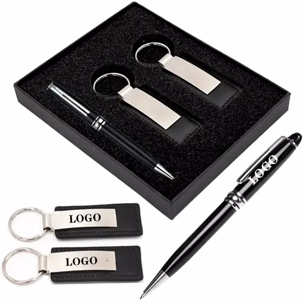 Executive Pen And Leatherette Key Tag Box Set